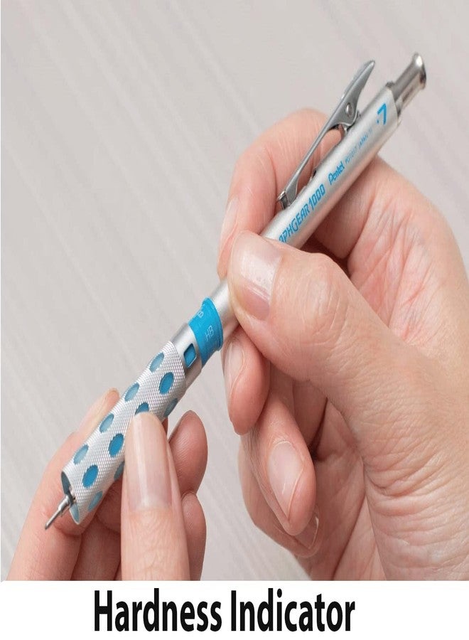 بنتل قلم رصاص ميكانيكي Pentel GraphGear 1000 - قلم رسم أوتوماتيكي - مقاس السن 0.7 مم - يتضمن 50 عبوة إعادة تعبئة للسن و4 عبوات إعادة تعبئة للممحاة - Image 4